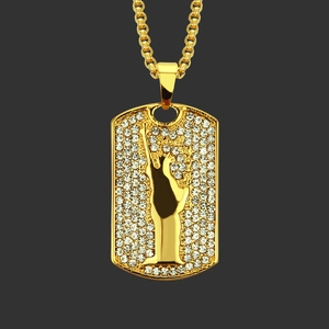 Collier avec Pendentif Statue de la Liberté Hip Hop Iced Out Bijoux en Alliage de Luxe avec Strass et Chaîne Box pour Hommes Femmes