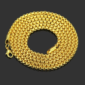 Collier Chaîne Box Carrée en Alliage Hip Hop pour Hommes Femmes Plaqué Or Argent Style Street Punk Fermoir Homard Bijoux de Mode Cadeau