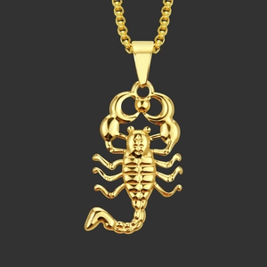 Collier Pendentif Scorpion Homme Hip Hop Plaqué Or Alliage Chaîne Vénitienne Bijoux Personnalisés Charme Animal Homme Accessoire Fête