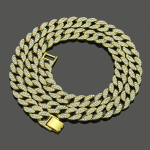 Herren Hip Hop Iced Out Panzerkette Legierung Gold Silber Roségold Strass Eingelegt Streetwear Schmuck