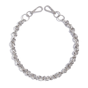 Silver skull link pant chain with sturdy lobster clasps in a gothic punk metal style