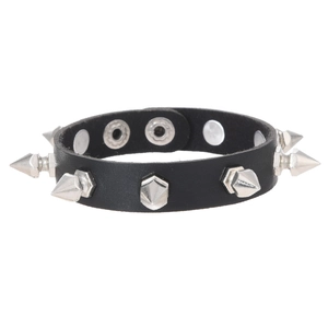 3er-Set Punk-Rock Lederarmbänder mit verstellbaren silbernen Nieten für Herren