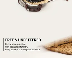 Detail of bohemian multilayer bracelet with leather bands and silver wing charm