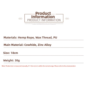 Detail list of leather and zinc alloy materials for multi-layer feather bracelet