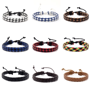 Vintage Unisex Gevlochten Kunstleer Armband Verstelbaar Geweven Wikkelarmband Retro Handgemaakte Sieraden Voor Heren Dames Dagelijks