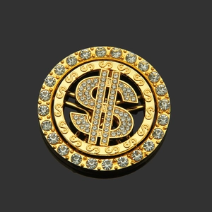 Spinning Dollar Sign Zinc Alloy Rhinestone DIY Phone Case Accessory Fashion Money Turntable Charm For Jewelry Making Decorative Piece