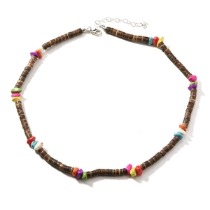 Collier bohème perlé en turquoise colorée et noix de coco pour femmes et hommes