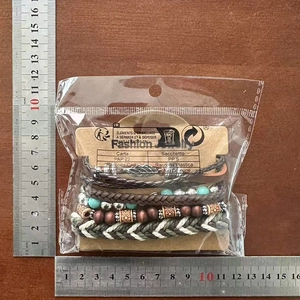 Detailed size measurement of multilayer bohemian leather bracelet with turquoise beads