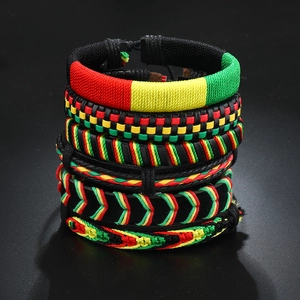 Bracelets en Cuir Tressé Style Bohème Rasta Réglables Multicouches Ethniques Faits Main Bijoux de Poignet pour Hommes et Femmes