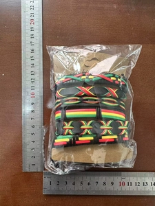 Detailed view of 6pcs woven punk bracelets set with measurement ruler and packaging