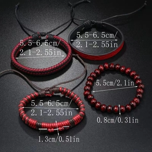 Detailed dimensions of handmade multilayer men's bracelets with tiger eye beads