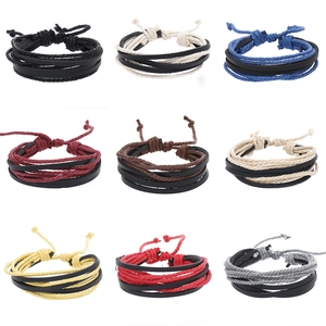 Retro Handmade Braided Leather Bracelet Ethnic Style Multi-layer Cord Wristband For Men Women Adjustable Fashion Jewelry