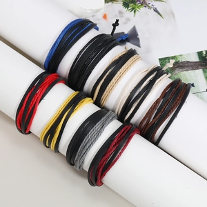 Handmade multilayer braided rope bracelets in various colors for men and women
