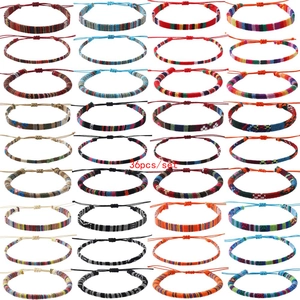Bohemian Ethnic Woven Friendship Bracelets For Women Men Handmade Colorful Geometric Braided Cord Adjustable Rope Wristband Jewelry