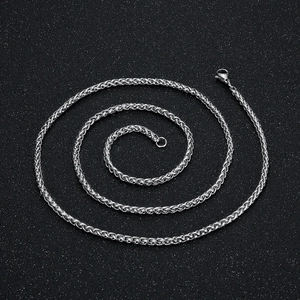 Poliertes Weizenketten-Halsband aus Edelstahl in Silber mit sicherem Karabinerverschluss