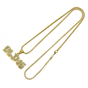 Hip Hop Goldkette mit BLING Buchstaben-Anhänger und funkelnden Strasssteinen