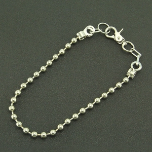 Polished silver stainless steel ball chain necklace with lobster clasp and industrial style