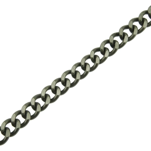 Retro dark grey metal curb chain accessory for men with vintage industrial finish