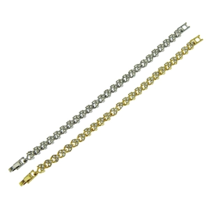 Ensemble de bracelets infini style romain de luxe en or et argent avec pavé de diamants