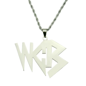 Collana con Pendente a Lettera in Acciaio Inossidabile Hip Hop per Uomo Donna Catena a Spirale Argento Gioielli Streetwear