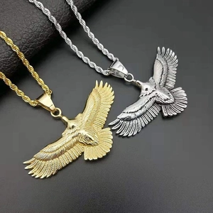 Vintage Punk Stainless Steel Eagle Pendant Only Polished Eagle Wings Animal Charm For Men Women Gothic Jewelry Accessory