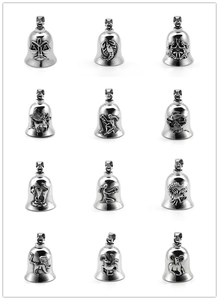 Retro Stainless Steel Zodiac Bell Pendant For Men Biker Style Lucky Guardian Bell Relief Design Silver Jewelry Pendant