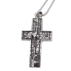 Retro Gothic Jesus Cross Pendant For Men Titanium Steel Vintage Embossed Religious Charm Jewelry Pendant Only Without Chain