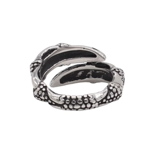 Anello retrò da uomo a forma di artiglio di mostro in acciaio titanio argento