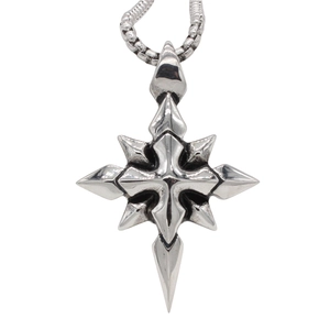 Men Vintage Gothic Stainless Steel Cross Star Pendant Retro Punk Geometric Octagonal Star Pendant Only Without Chain Jewelry