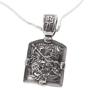 Vintage Stainless Steel St George Slaying Dragon Relief Cross Pendant Only Without Chain Retro Knight Style Jewelry For Men
