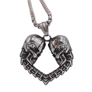 Gotico Vintage 316 Acciaio Inossidabile Teschio Cuore Ciondolo Solo Senza Catena Punk Scheletro Collana Per Uomo Donna