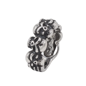 Bague Crâne en Acier Inoxydable Vintage Punk pour Hommes Gothique Vieilli Croix Bague Rétro Bijoux de Mode Cadeau