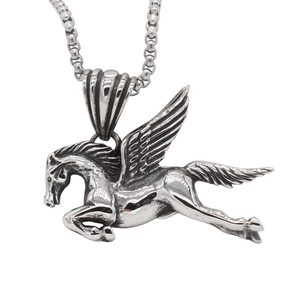 Vintage 316 Stainless Steel Pegasus Pendant Only Without Chain Retro Mythical Flying Horse Men Jewelry Pendant Charm