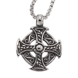 Vintage Men Titanium Steel Celtic Cross Pendant Retro Silver Religious Punk Necklace Pendant Only Without Chain Jewelry