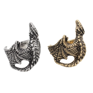Vintage Gothic Dragon Titanium Steel Ring For Men Women Personalized Punk Animal Finger Ring Retro Dragon Scale Jewelry