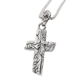 Vintage Titanium Steel Cross Pendant For Men Cracked Texture Punk Style Religious Jewelry Pendant Only Retro Silver Necklace Pendant