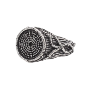 Vintage Men Titanium Steel Ring Unique Tree Bark Texture Life Tree Annual Ring Personality Gothic Punk Jewelry Gift For Men