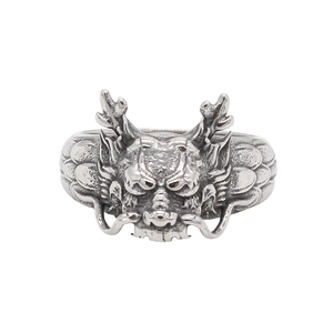 Retro Stainless Steel Dragon Head Ring For Men Punk Gothic Biker Animal Jewelry Antique Steel Color Personalized Finger Ring
