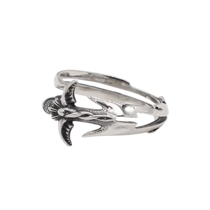 Macro view of retro sword cross ring in antique silver finish with gothic texture