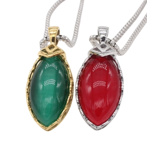 Vintage Palace Style Marquise Artificial Gem Stone Pendant For Women Stainless Steel Polished Jewelry Pendant Only Without Chain