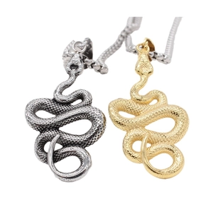 Vintage Stainless Steel Snake Pendant For Men Women Gothic Punk Animal Scale Texture Pendant Only Without Chain Jewelry Gift