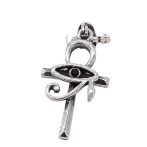 Vintage Stainless Steel Egyptian Ankh Cross Eye Of Horus Pendant For Men Women Gothic Punk Rhinestone Jewelry Accessories