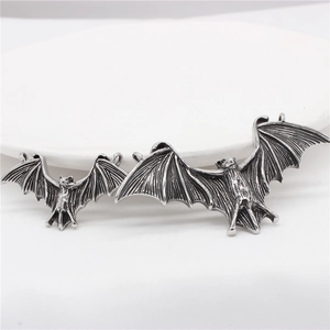 Gothic bat wing pendants in retro silver finish for personalized DIY jewelry styling