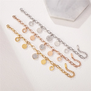Set de 3 pulseras de la suerte Good Luck en plata, oro rosa y acabados dorados