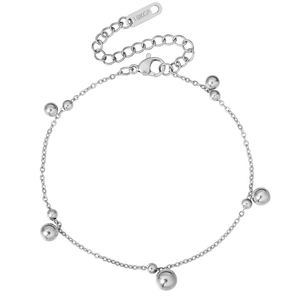 Minimalist Titanium Steel Round Bead Bracelet For Women 18K Gold Plated Simple Fashion Commuting Adjustable Jewelry Gift