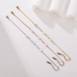 Bracciali minimalisti in madreperla in oro rosa e argento con finitura placcata 18KGP