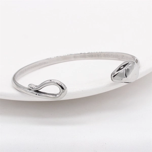 Retro stainless steel snake bangle for men with open cuff design and polished silver finish