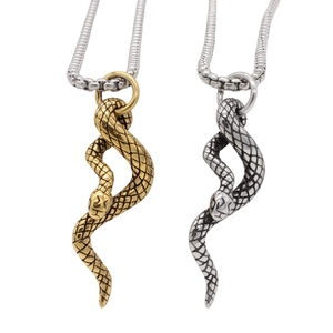 Retro Punk Titanium Steel Snake Pendant For Men Individual Serpent Design Polished Metal Jewelry Accessory Without Chain