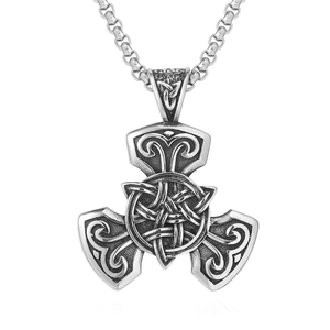 Vintage Titanium Steel Viking Pendant Celtic Knot Nordic Mythology Mjolnir Thor Hammer Pendant Only Jewelry For Men