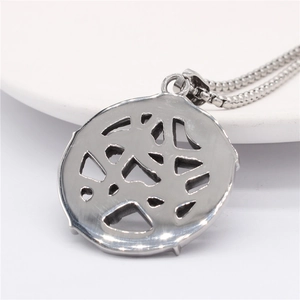 Pendentif vintage cobra étoile en acier inoxydable argenté avec collier à billes poli